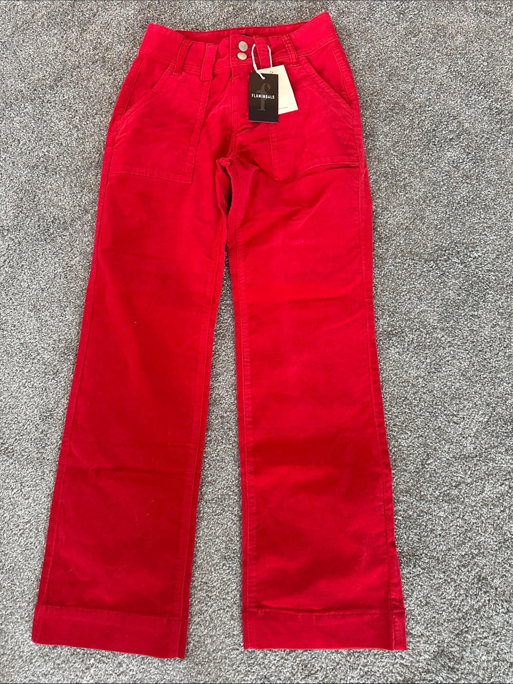 Flannels Red Wide-Leg Corduroy Jeans - Women's